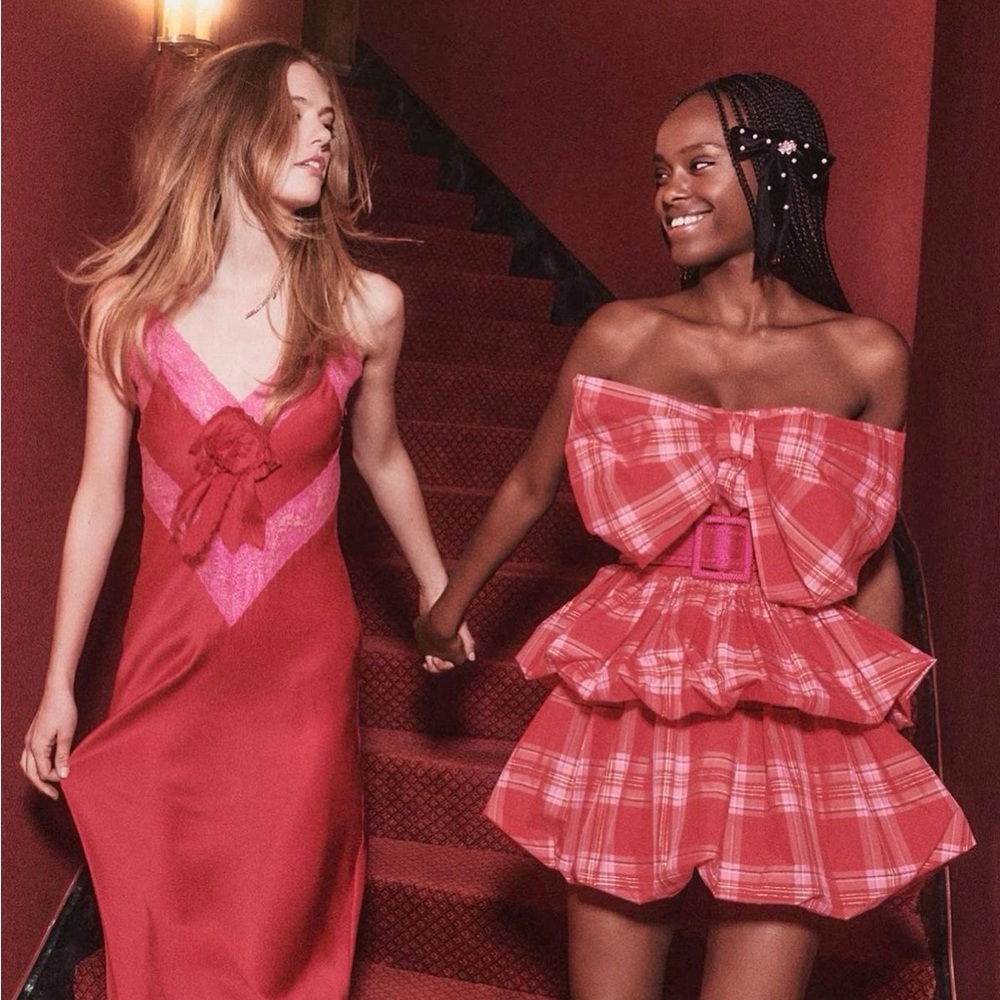LoveShackFancy Red and Pink Dress